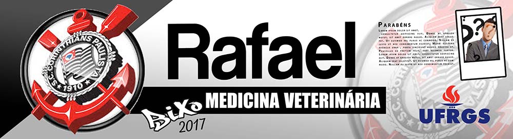 Faixa BIXO vestibular 2017 com logo faculdade e logo curso.
